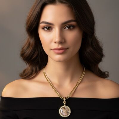 Alternative view of Collezione Medaglione Girocollo Putti