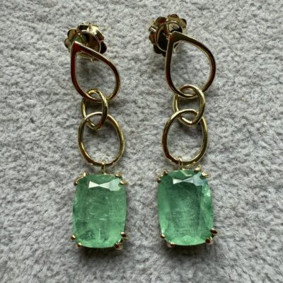 Orecchini Fantasia 3 Cerchi Verde Smeraldo