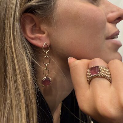 Alternative view of Orecchini Fantasia 5 Cerchi Brown