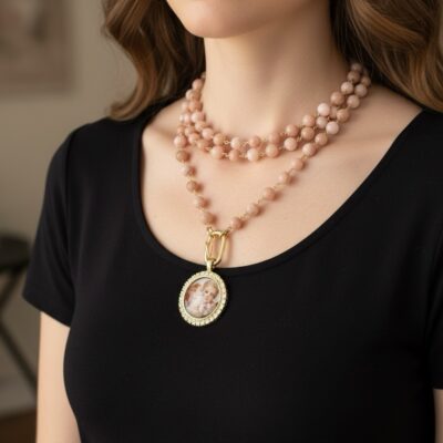 Alternative view of Collezione Medaglione Pietre Opale