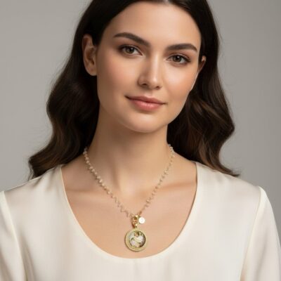 Alternative view of Collezione Medaglione Quarzo Rosa