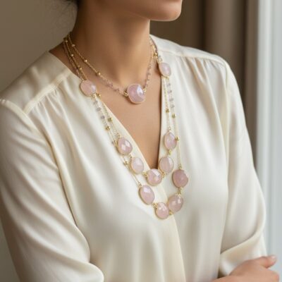 Alternative view of Collezione New Long Ricca Quarzo Rosa