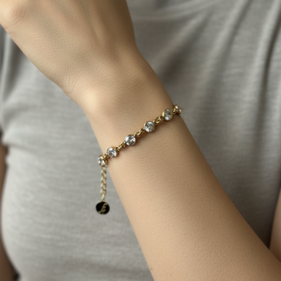 Alternative view of Bracciale Pietre Naturali Zirconi Midi