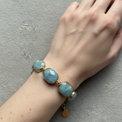 Alternative view of Bracciale Pietre Naturali Acquamarina