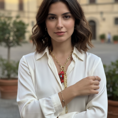 Alternative view of Collezione Ciuffi Frangia Pesce Rosso