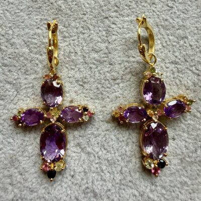 Orecchini Croce Lilla