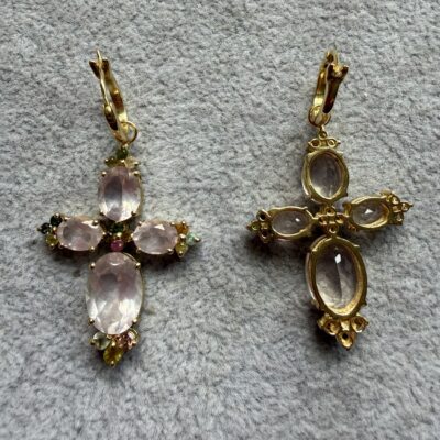 Alternative view of Orecchini Croce Rosa