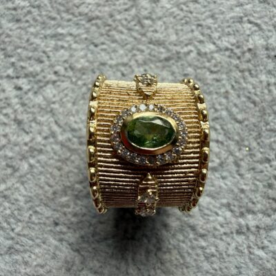 Anello Rigato con Tormalina