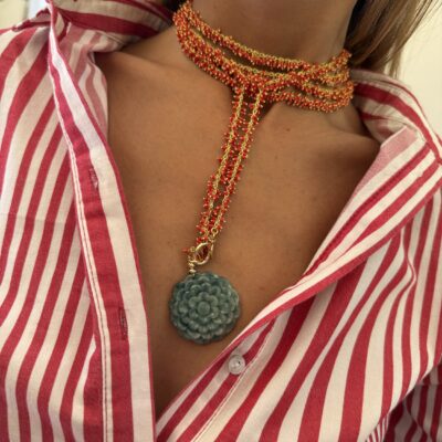 Collezione Fusciacca Corallo Con Giada Burma - immagine 2