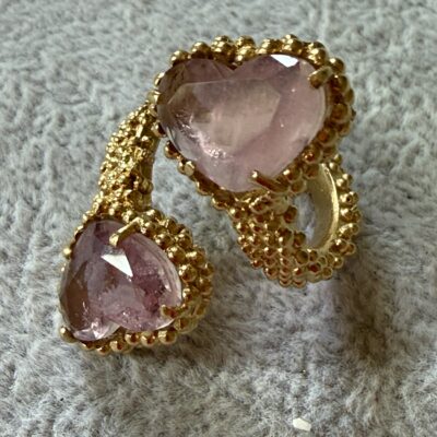 Anello Contrarie Cuori Tormalina