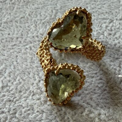 Anello Contrarie Cuori Verde Kenya