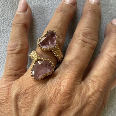 Alternative view of Anello Contrarie Cuori Tormalina
