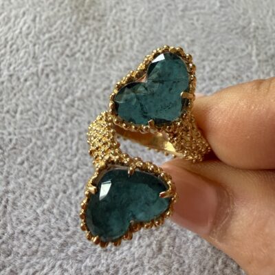 Anello Contrarie Cuori Petrolio - immagine 3