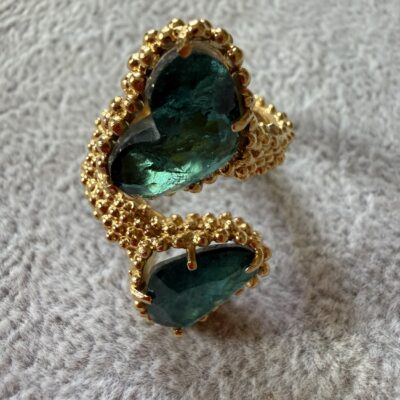 Anello Contrarie Cuori Petrolio