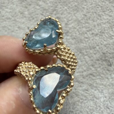 Alternative view of Anello Contrarie Cuori Blu Ocean