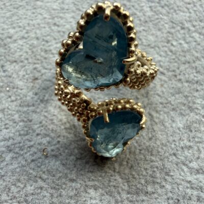 Anello Contrarie Cuori Blu Ocean